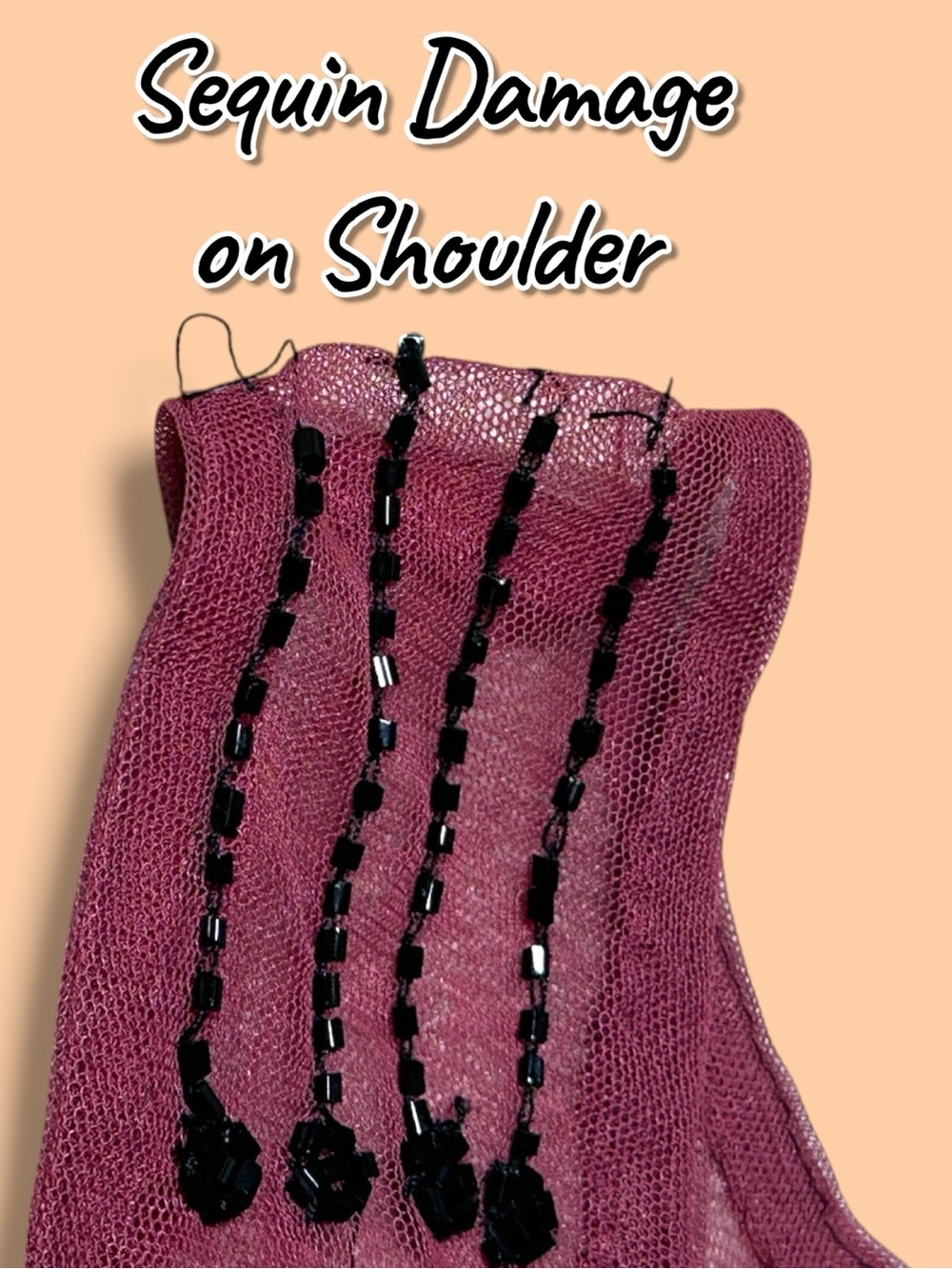 Irregular Free People Sheer Sequined Burgundy Tunic Dress. Size XS - Picture 10 of 10